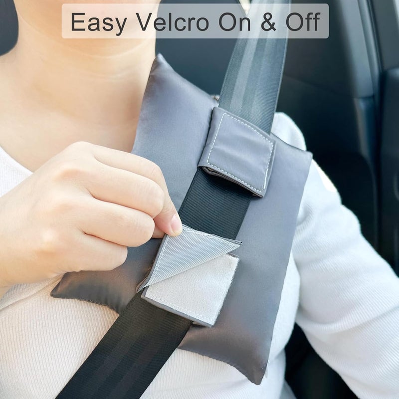 HapiPoppy Port Pillows Chemo Port Pillow for Seatbelt Pacemaker Chest Protector Chemo Patients Cancer Open-Heart Incision Recovery Post Surgery Support Cushion Gifts, Silky Satin Dark Gray - Image 2